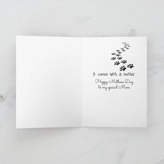 Moederkat en bijpassend kitten kaart (Binnen)