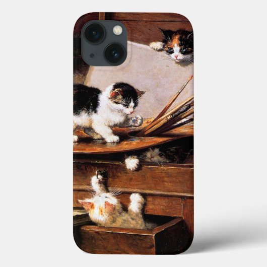 Moederkat en Kittens op tafel Case-Mate iPhone Case (Achterkant)