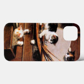Moederkat en Kittens op tafel Case-Mate iPhone Case (Achterkant (horizontaal))