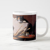 Moederkat en Kittens op tafel Grote Koffiekop (Rechts)