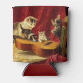 Moederkat en Kittens spelen met gitaar Blikjeskoeler (Voorkant)