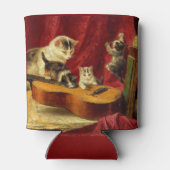 Moederkat en Kittens spelen met gitaar Blikjeskoeler (Achterkant)