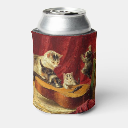 Moederkat en Kittens spelen met gitaar Blikjeskoeler (Blikje Achterkant)