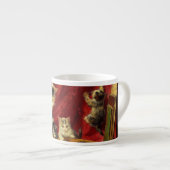 Moederkat en Kittens spelen met gitaar Espresso Kop (Voorkant rechts)