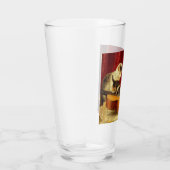 Moederkat en Kittens spelen met gitaar Glas (Rechts)