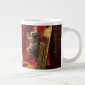 Moederkat en Kittens spelen met gitaar Grote Koffiekop (Rechts)