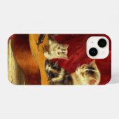 Moederkat en Kittens spelen met gitaar iPhone Hoesje (Achterkant horizontaal)