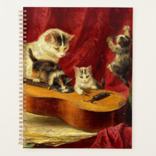 Moederkat en Kittens spelen met gitaar Planner