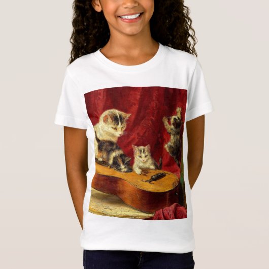 Moederkat en Kittens spelen met gitaar T-shirt (Voorkant)