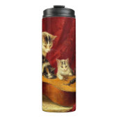 Moederkat en Kittens spelen met gitaar Thermosbeker (Voorkant)