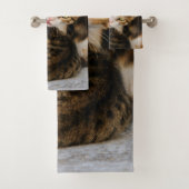 Moederkat houdt van Cute Baby Kitten Animal Pet Fo Bad Handdoek (Insitu)