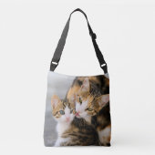 Moederkat houdt van Cute Baby Kitten Animal Pet Fo Crossbody Tas (Voorkant)