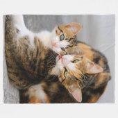 Moederkat houdt van Cute Kitten Fleece Deken (Voorkant (Horizontaal))