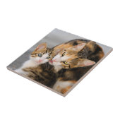 Moederkat houdt van Cute Kitten, keramisch Tegeltje (Zijkant)