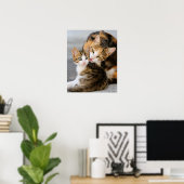 Moederkat houdt van schattige kitten poster (Thuiskantoor)