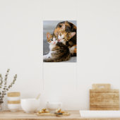 Moederkat houdt van schattige kitten poster (Keuken)