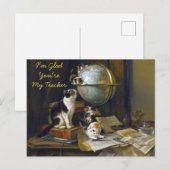 Moederkat Kittens Bureaustoel Ik Ben Blij Dat Jij Briefkaart (Voorkant / Achterkant)