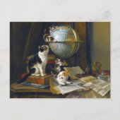  moederkat Kittens Geografie Wereld Wereldbol Briefkaart (Voorkant)