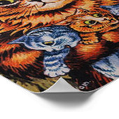 Moederkat - Louis Wain Artwork - Funny Cats Poster (Hoek)