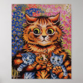 Moederkat - Louis Wain Artwork - Funny Cats Poster (Voorkant)