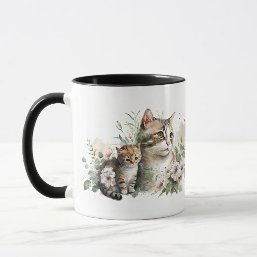 Moederkat met Kitten Mok (Links)