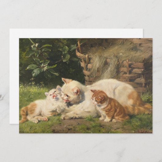 Moederkat met Kittens | Julius Adam de Jongere (Voorkant / Achterkant)