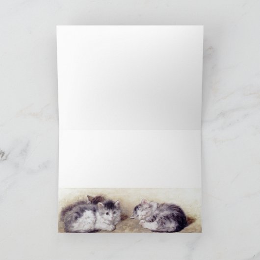 MOEDERKAT MET KITTENS/Moederdag Kaart (Binnen)