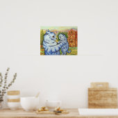 Moederkat tilt Kitten op, Louis Wain Poster (Keuken)