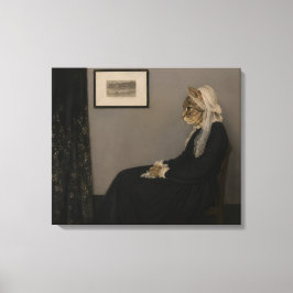 Moederkat van Whistler Parodie Klassieke Kunst Canvas Afdruk