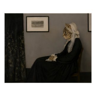 Moederkat van Whistler Parodie Klassieke Kunst Perfect Poster