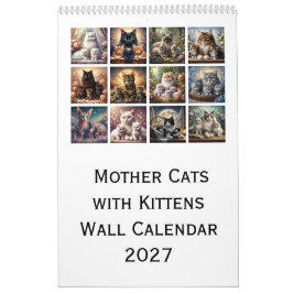 Moederkatten met Kittens Muurkalender 2027 Kalender
