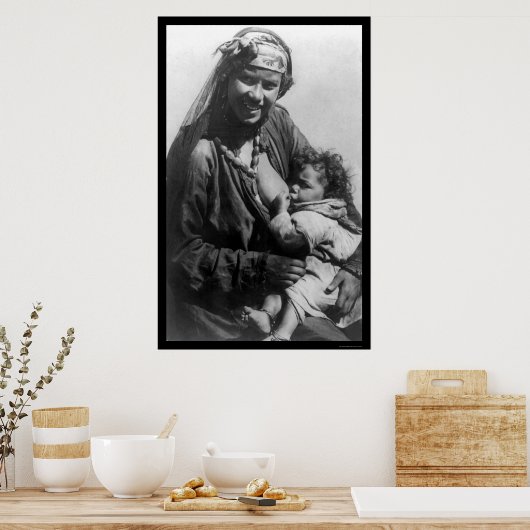 Moederkinderen in Egypte in 1910 Poster (Keuken)