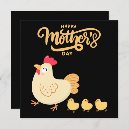 Moederkip en haar kuikens tekening Moederdag  Feestdagenkaart (Voorkant / Achterkant)