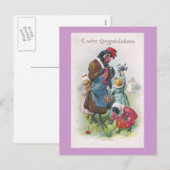 Moederkip en kuikens  Pasen Feestdagenkaart (Voorkant / Achterkant)