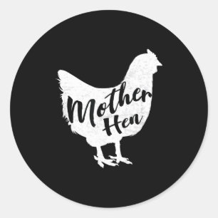 Moederkip gelukkige moederdag schattige kip cadeau ronde sticker
