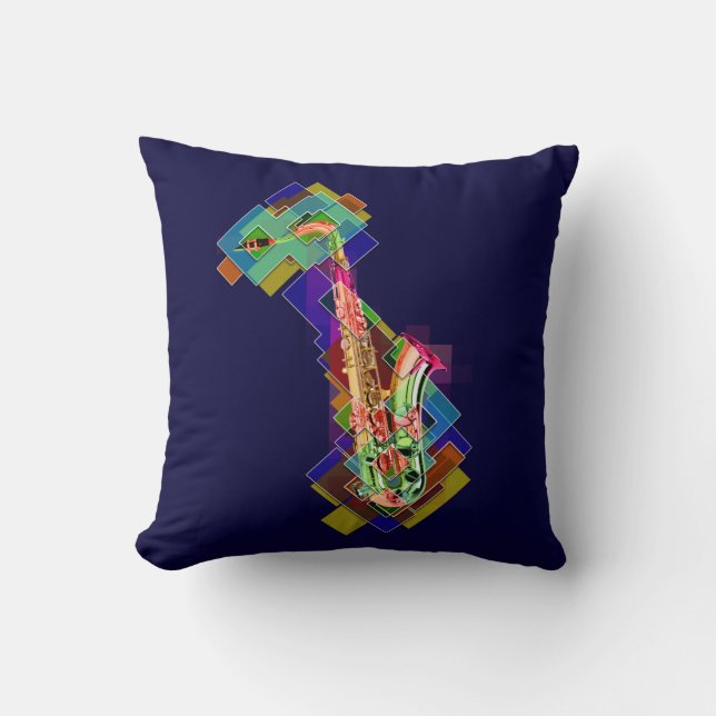 Moederkleurige saxofone kussen (Voorkant)