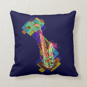 Moederkleurige saxofone kussen
