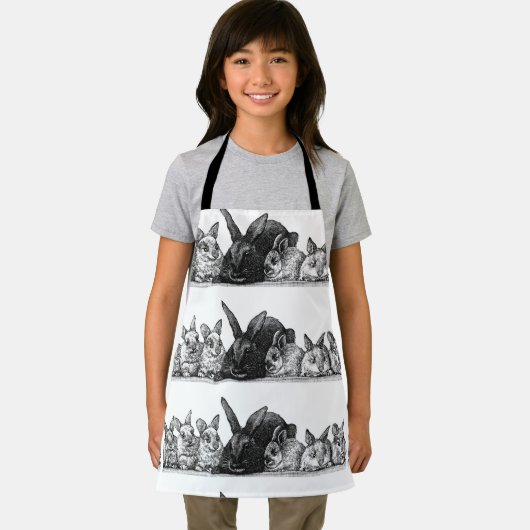 Moederkonijn en baby's schort (Insitu)