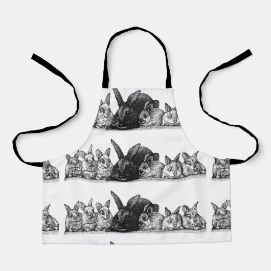 Moederkonijn en baby's schort (Voorkant)