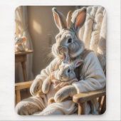 Moederkonijn met Baby-konijn Muismat (Voorkant)