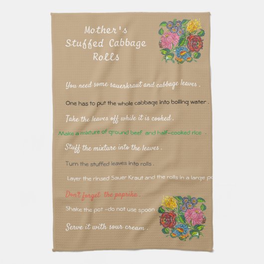 Moederkool met vulling theedoek (Verticaal)