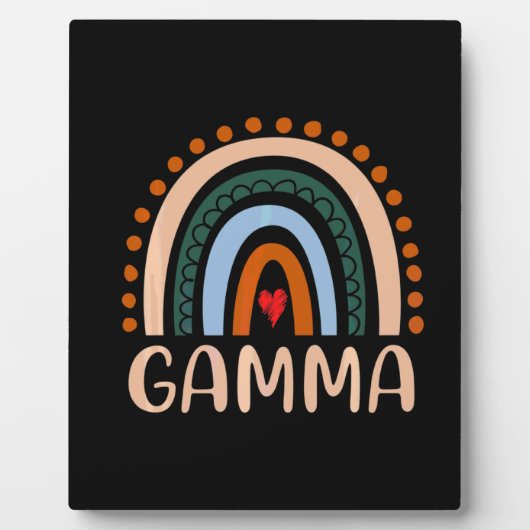 Moederkunst | Gamma Rainbow Grandma Cute Birthday Fotoplaat (Voorkant)