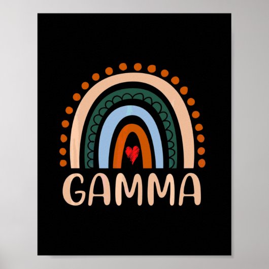 Moederkunst | Gamma Rainbow Grandma Cute Birthday Poster (Voorkant)