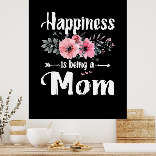 Moederkunst | Geluk is een moederdag Poster (Keuken)