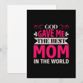 Moederkunst God Gaf Me De Beste Moeder Kaart (Voorkant / Achterkant)