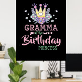 Moederkunst | Gramma van de Birthday Princess Xmas Poster (Thuiskantoor)