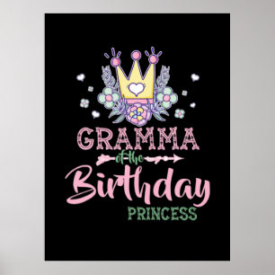 Moederkunst Gramma van de Birthday Princess Xmas Poster
