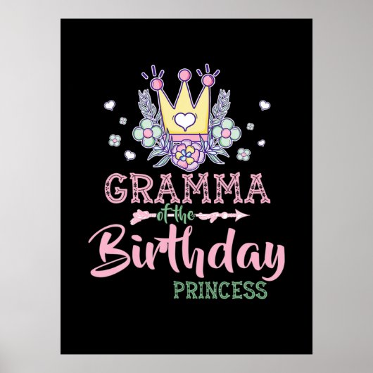 Moederkunst | Gramma van de Birthday Princess Xmas Poster (Voorkant)