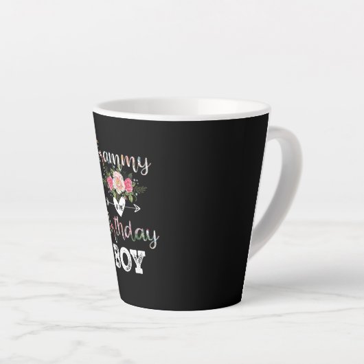 Moederkunst | Gramme van een geboorte jongen Latte Mok (Rechterhoek)