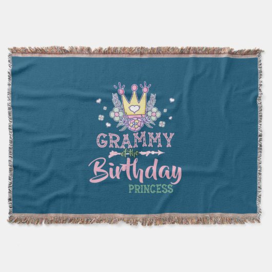 Moederkunst | Grammy van de Birthday Princess Xmas Deken (Voorkant)